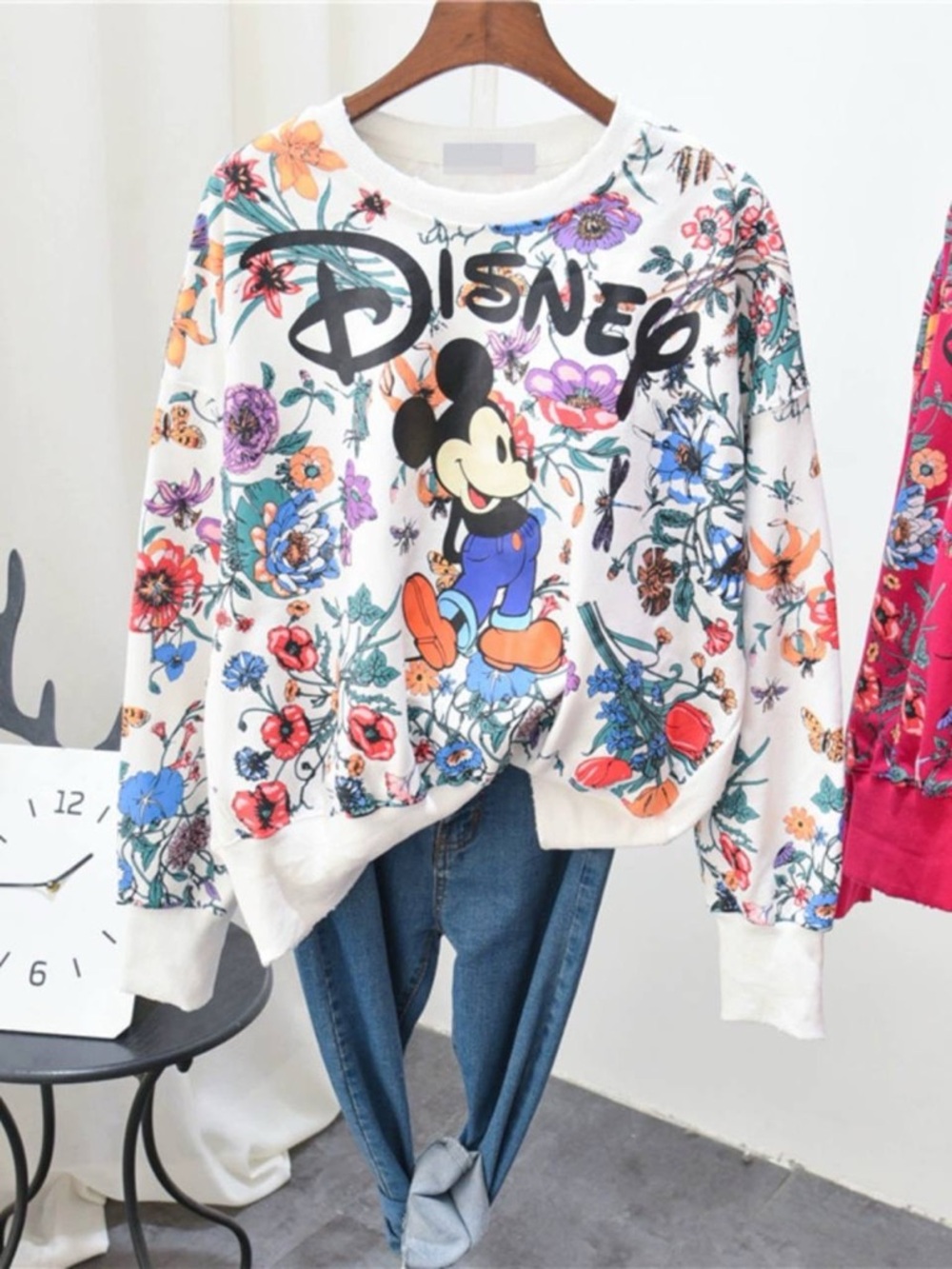 Disney Floral Women's Crewneck Sweatshirt